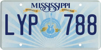 MS license plate LYP788