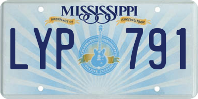MS license plate LYP791