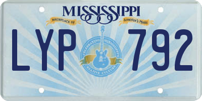 MS license plate LYP792