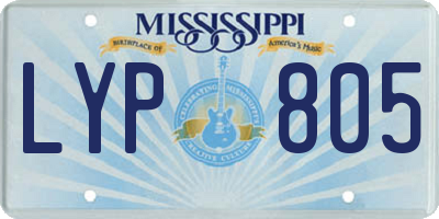 MS license plate LYP805