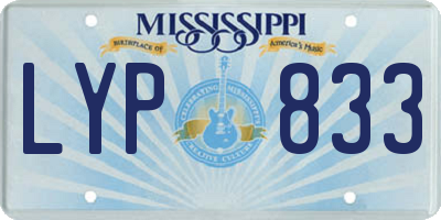 MS license plate LYP833