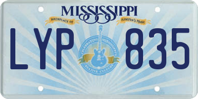 MS license plate LYP835