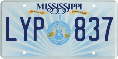 MS license plate LYP837