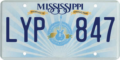 MS license plate LYP847