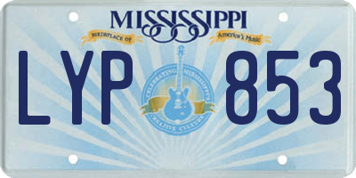 MS license plate LYP853
