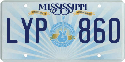 MS license plate LYP860