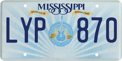 MS license plate LYP870