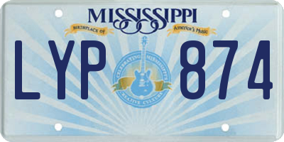 MS license plate LYP874