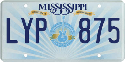 MS license plate LYP875