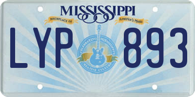 MS license plate LYP893