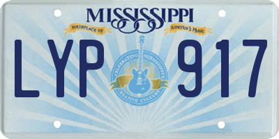 MS license plate LYP917