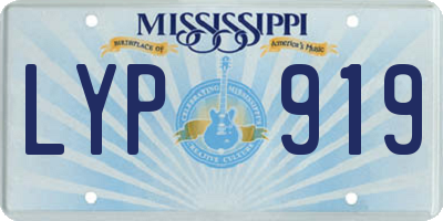 MS license plate LYP919