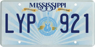MS license plate LYP921