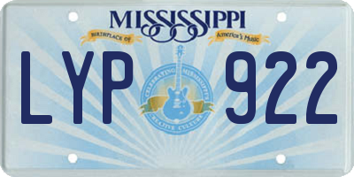 MS license plate LYP922