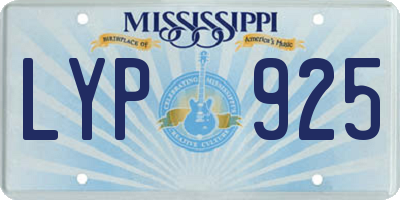 MS license plate LYP925