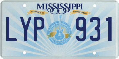 MS license plate LYP931