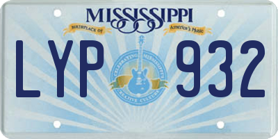 MS license plate LYP932