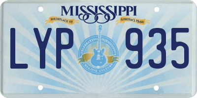 MS license plate LYP935