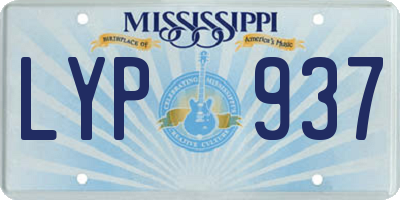 MS license plate LYP937