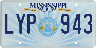 MS license plate LYP943