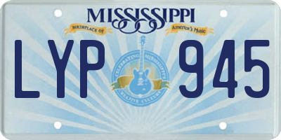 MS license plate LYP945