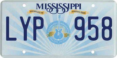 MS license plate LYP958