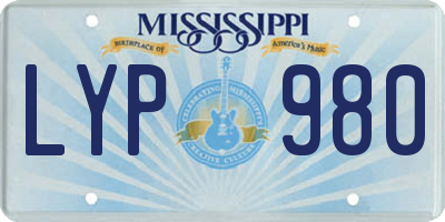 MS license plate LYP980