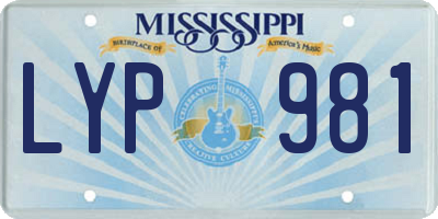 MS license plate LYP981