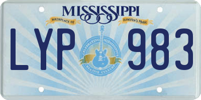 MS license plate LYP983