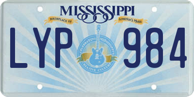 MS license plate LYP984