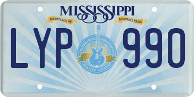 MS license plate LYP990