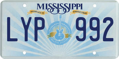 MS license plate LYP992