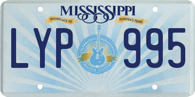 MS license plate LYP995