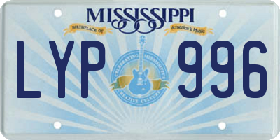 MS license plate LYP996