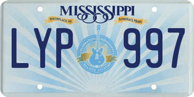 MS license plate LYP997