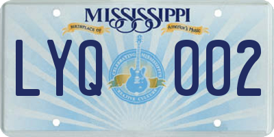 MS license plate LYQ002