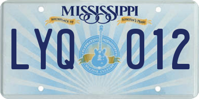 MS license plate LYQ012
