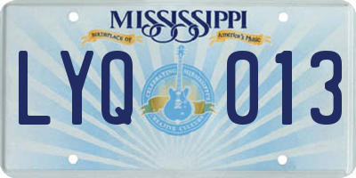 MS license plate LYQ013