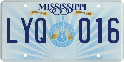 MS license plate LYQ016