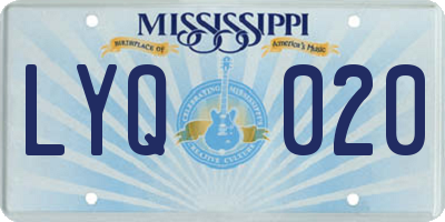 MS license plate LYQ020