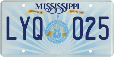 MS license plate LYQ025
