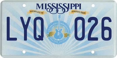 MS license plate LYQ026