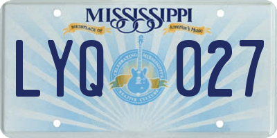MS license plate LYQ027