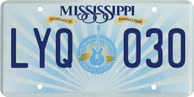 MS license plate LYQ030
