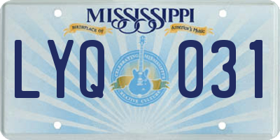 MS license plate LYQ031