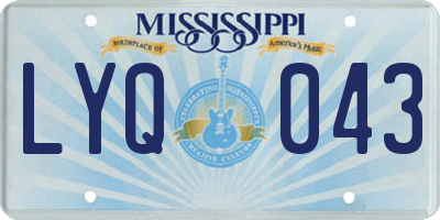 MS license plate LYQ043