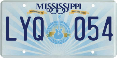 MS license plate LYQ054
