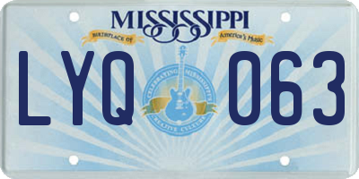 MS license plate LYQ063