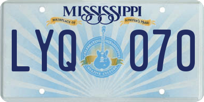 MS license plate LYQ070