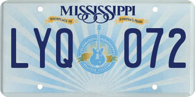 MS license plate LYQ072